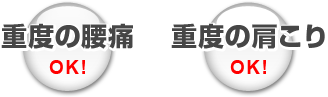 重度の腰痛 重度の肩こり